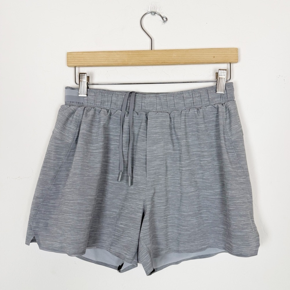 Lululemon Surge Lined Shorts Mens Gray Running Stretch Drawstring
